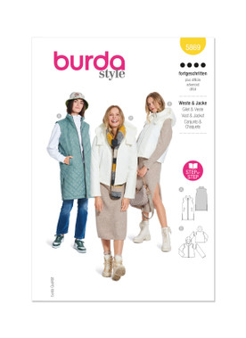 Burda Style BUR5869 | Burda Style Pattern 5869 Misses' Waistcoat/Vest & Jacket | Front of Envelope