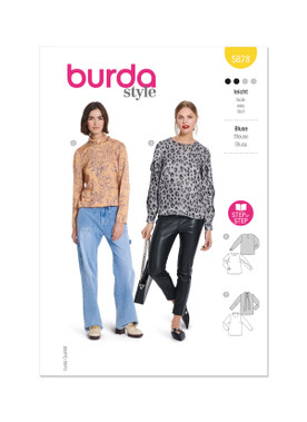 Burda Style BUR5878 | Burda Style Pattern 5878 Misses' Blouse | Front of Envelope