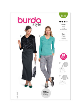 Burda Style BUR5886 | Burda Style Pattern 5886 Misses' Top | Front of Envelope