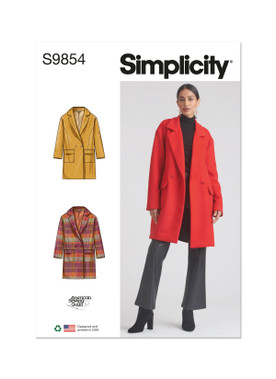 Simplicity S9854 | Misses' Lined Coat for American Sewing Guild | Front of Envelope