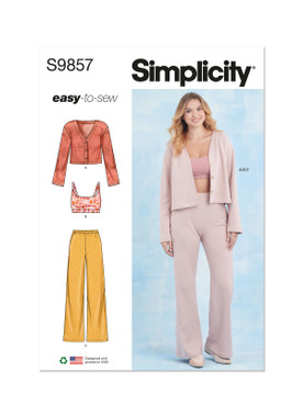 Simplicity S9857 | Misses' Knit Loungewear | Front of Envelope