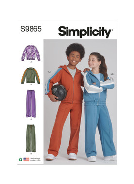 Simplicity S9865 | Girls' and Boys' Jacket and Pants | Front of Envelope