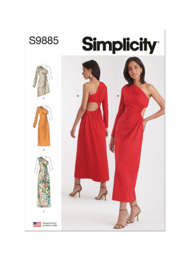 Simplicity S9885 | Misses' Knit Dress in Three Lengths | Front of Envelope