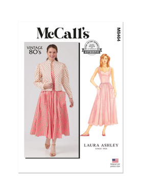 McCall's M8464 | Misses' and Miss Petite Lined Jacket and Dress by Laura Ashley | Front of Envelope