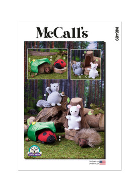 McCall's M8469 | Plush Animals With Leaf and Tree Houses by Carla Reiss Design | Front of Envelope