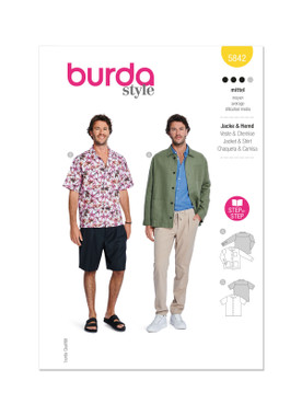 Burda Style BUR5842 | Burda Style Pattern 5842 Men's Shirt | Front of Envelope