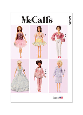 McCall's M8495 | 11-1/2" Fashion Doll Clothes | Front of Envelope