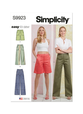 Simplicity S9923 | Misses' Pants in Two Lengths and Shorts | Front of Envelope