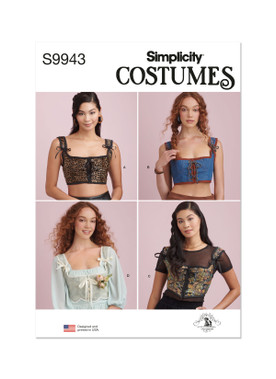 Simplicity S9943 | Misses' Corset Costumes | Front of Envelope