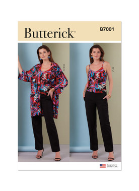Butterick B7001 | Butterick Sewing Pattern Misses' Jacket, Camisole and Pants | Front of Envelope