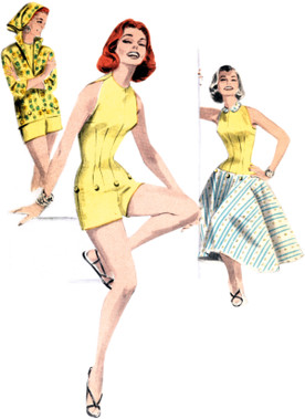 Butterick B6989 | Simplicity Sewing Pattern Misses' Playsuit, Blouse and Skirt
