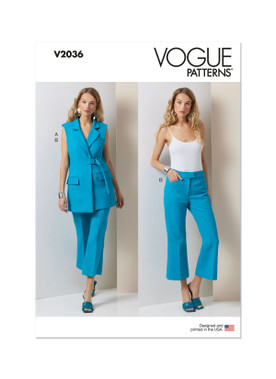 Vogue Patterns V2036 | Vogue Patterns Misses' Vest and Pants | Front of Envelope