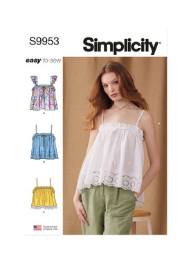 Simplicity S9953 | Simplicity Sewing Pattern Misses' Tops | Front of Envelope