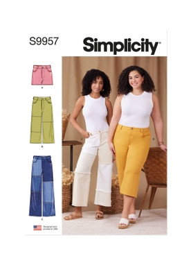 Simplicity S9957 | Simplicity Sewing Pattern Misses' and Women's Shorts and Pants | Front of Envelope