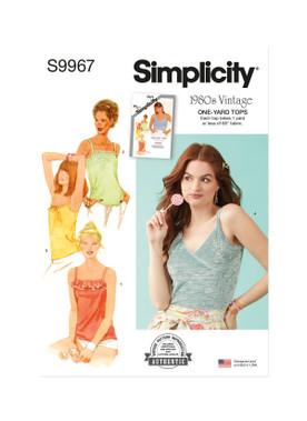 Simplicity S9967 | Simplicity Sewing Pattern 1980s Misses' Pullover Knit Tops | Front of Envelope