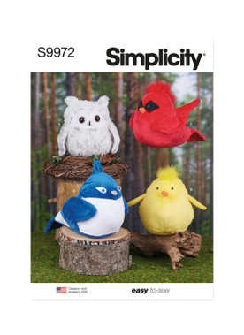 Simplicity S9972 | Simplicity Sewing Pattern Plush Birds | Front of Envelope