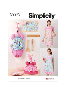 Simplicity S9973 | Simplicity Sewing Pattern Aprons and Kitchen Décor by Faith Van Zanten | Front of Envelope