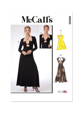 McCall's M8505 | McCall's Sewing Pattern Misses' Knit Dresses | Front of Envelope