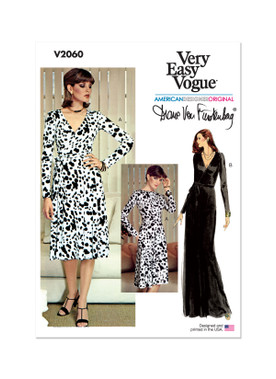 Vogue Patterns V2060 | Vogue Patterns 1970s Misses' Reversible Front and Back Wrap Dress by Diane Von Furstenberg | Front of Envelope