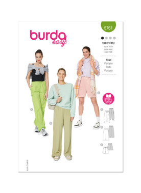 Burda Style BUR5761 | Burda Style Sewing Pattern 5761 Misses' Cargo Trouser Pants | Front of Envelope
