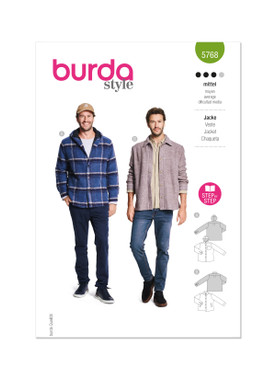 Burda Style BUR5768 | Burda Style Sewing Pattern 5768 Men's Jacket | Front of Envelope