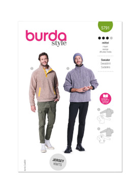 Burda Style BUR5791 | Burda Style Sewing Pattern 5791 Men's Top | Front of Envelope