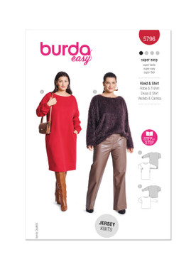 Burda Style BUR5796 | Burda Style Sewing Pattern 5796 Misses' Dress and Top | Front of Envelope