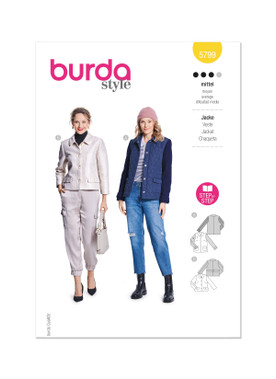 Burda Style BUR5799 | Burda Style Sewing Pattern 5799 Misses' Jacket | Front of Envelope