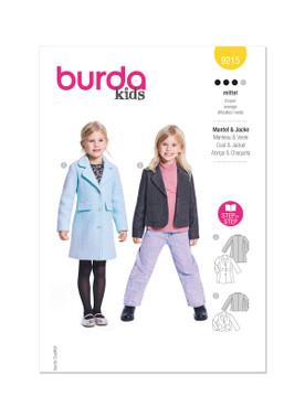 Burda Style BUR9215 | Burda Style Sewing Pattern 9215 Children's Coats | Front of Envelope