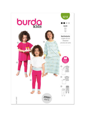 Burda Style BUR9218 | Burda Style Sewing Pattern 9218 Children's Sleepwear | Front of Envelope