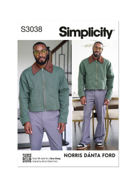 Simplicity S3038 | Simplicity Sewing Pattern Men's Jacket by Norris Dánta Ford | Front of Envelope