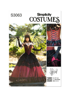 Simplicity S3063 | Simplicity Sewing Pattern Misses' Corset and Skirt Costume by Raine Emery | Front of Envelope