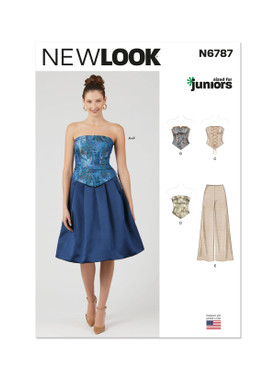 New Look N6787 | New Look Sewing Pattern Juniors' Corsets, Pants and Skirt | Front of Envelope