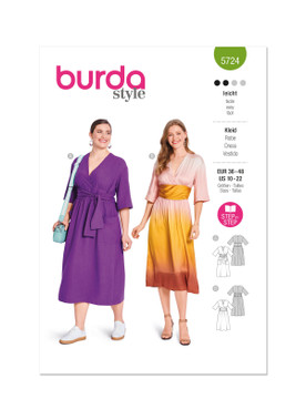 Burda Style Sewing Patterns BUR5724 | Burda Style Sewing Pattern 5724 Misses' Dress | Front of Envelope