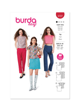 Burda Style Sewing Patterns BUR5727 | Burda Style Sewing Pattern 5727 Misses' Top | Front of Envelope