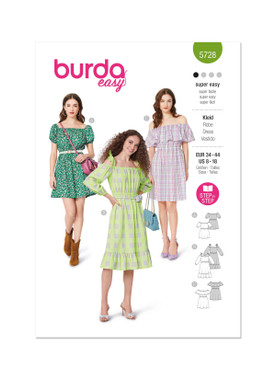 Burda Style Sewing Patterns BUR5728 | Burda Style Sewing Pattern 5728 Misses' Dress | Front of Envelope