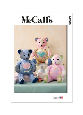 McCall's M8599 | McCall's Sewing Pattern Patchwork Plush Bears | Front of Envelope