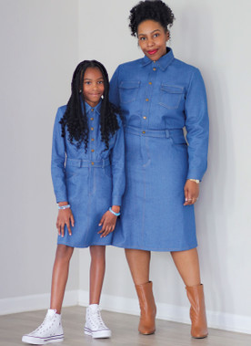 Know Me ME2133 | Know Me Sewing Pattern Girl's and Misses' Denim Dress by Brittany J. Jones