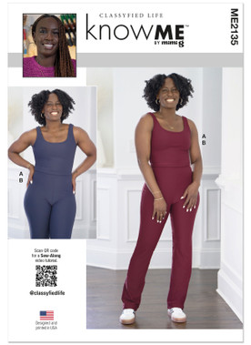 Know Me ME2135 | Know Me Sewing Pattern Misses' Sports Top and Leggings by Classyfied Life | Front of Envelope