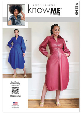 Know Me ME2140 | Know Me Sewing Pattern Misses' Shirtdress by Keechii B Style | Front of Envelope