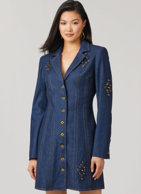 McCall's M8601 | McCall's Sewing Pattern Misses' Fitted Button Front Mini Dress