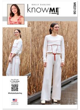 Know Me ME2138 | Know Me Sewing Pattern Misses' Sweatsuit Top and Pants by Holly Darling | Front of Envelope