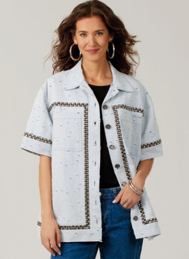 McCall's M8606 | McCall's Sewing Pattern Misses' Shirt with Sleeve and Hemline Variations