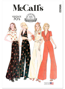 McCall's M8622 | McCall's Sewing Pattern Misses' Blouse, Halter and Pants | Front of Envelope