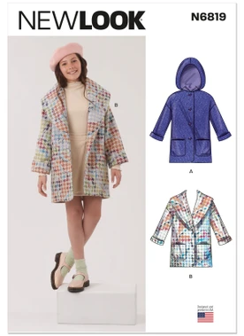 New Look N6819 | New Look Sewing Pattern Girls' Lined Coats | Front of Envelope