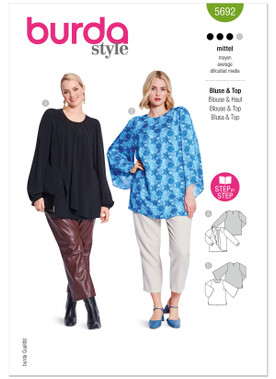 Burda Style BUR5692 | Burda Style Pattern 5692 Misses' Blouse and Shirt | Front of Envelope