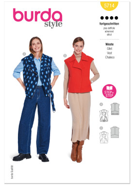 Burda Style BUR5714 | Burda Style Pattern 5714 Misses' Vests | Front of Envelope