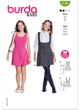 Burda Style BUR9198 | Burda Style Pattern 9198 Children's Dress and Skirt | Front of Envelope