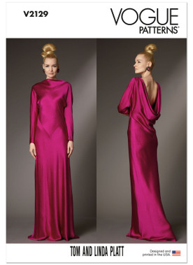 Vogue Patterns V2129 | Misses' Bias-Cut Full-Length Dress by Tom And Linda Platt | Front of Envelope