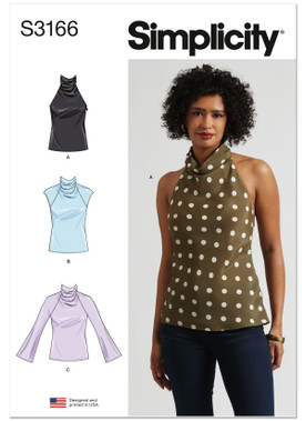 S3166 (PDF) | Simplicity Sewing Pattern Misses' Cowl Neck Top with